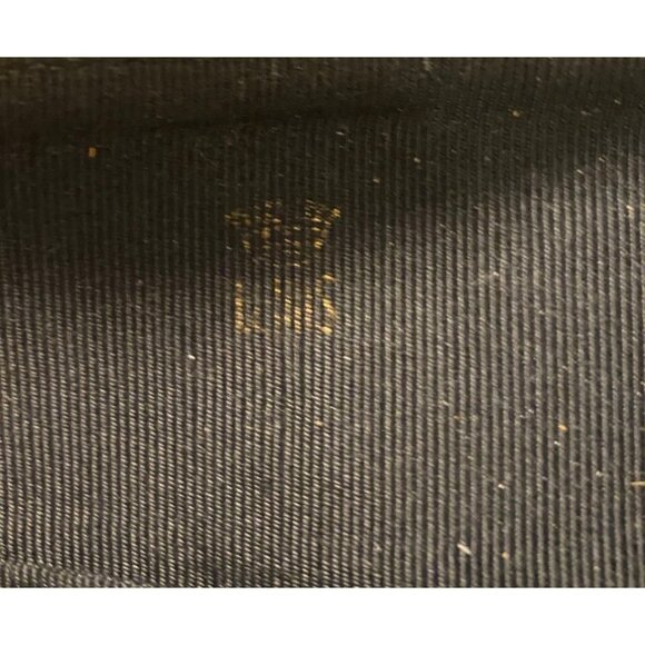 Vintage Black Patent Leather Handbag  Gold Tone Handle Hardware Classic USA - Picture 9 of 16